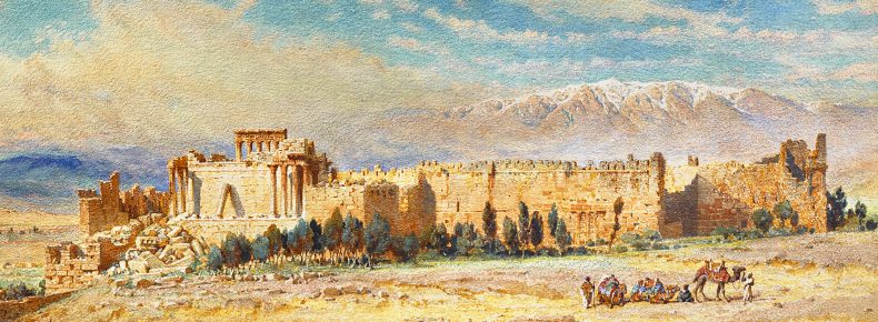 Orientalist painting - Baalbek, Lebanon